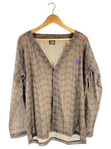 Needles◆21ss/V Neck Cardigan/カーディガン(薄手)/M/ポリエステル/BRW/総柄/IN404