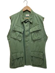 US.ARMY◆リメイク品/袖カットオフ/ジャングルファティーグ/4th/S/コットン/GRN/8405-935-4705