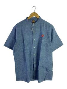 HUMAN MADE◆スタンドカラー半袖シャツ/XL/コットン/BLU/STAND COLLAR S/S SHIRT