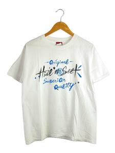 HIDE AND SEEK◆Tシャツ/L/コットン/WHT/プリント