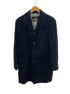 BURBERRY BLACK LABEL◆チェスターコート/M/アンゴラ/BLK/BMC57-100-09