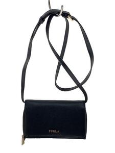 FURLA◆ミニショルダーバッグ/鏡付き/レザー/BLK