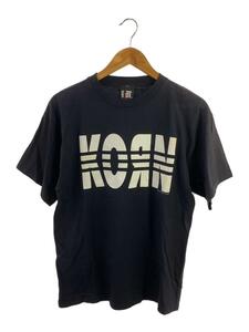 90s-/KORN/Tシャツ/M/コットン/ブラック/日焼け有