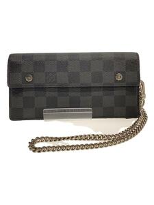 LOUIS VUITTON◆ポルト・フォイユ・アコルディオン_ダミエ・グラフィット_BLK/PVC/BLK/メンズ