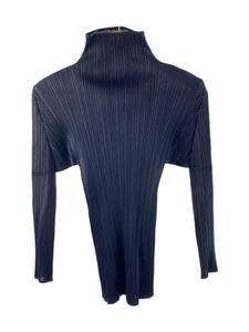 PLEATS PLEASE ISSEY MIYAKE◆長袖カットソー/3/ポリエステル/NVY/pp04-jk604