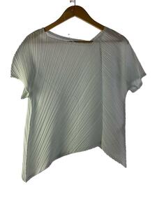 PLEATS PLEASE ISSEY MIYAKE◆半袖カットソー/3/ポリエステル/WHT/PP63-JK584