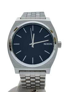 NIXON◆腕時計/アナログ/ステンレス/BLK/SLV/SS/THE TIME TELLER