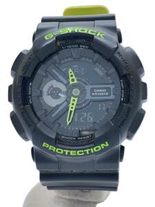 CASIO◆クォーツ腕時計・G-SHOCK/デジアナ/レザー/BLK/BLK/SS