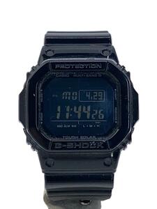 CASIO◆ソーラー腕時計・G-SHOCK/デジタル/BLK/BLK/ガラス・ベゼルヨゴレ