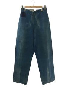 10s～30s/Indigo Linen Fireman Trousers/ヘリンボーン/コットンリネン/