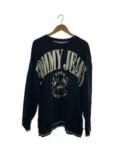 TOMMY JEANS◆スウェット/XL/コットン/BLK/プリント