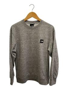 THE NORTH FACE◆HEATHER LOGO CREW_ヘザーロゴクルー/L/ポリエステル/GRY/無地