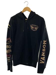 VANSON◆ジップパーカー/L/コットン/BLK