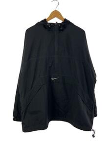 NIKE◆ナイロンジャケット/アノラック/M/ナイロン/BLK/F6-02-06-PRA/ファスナープル破損