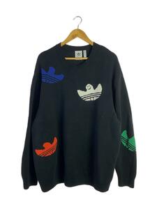 adidas◆セーター(厚手)/3L/コットン/BLK/総柄/IC1879