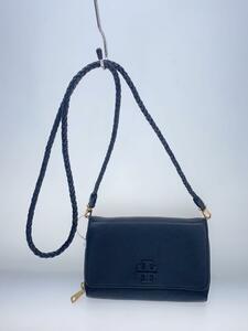 TORY BURCH◆ショルダーバッグ/レザー/BLK/無地