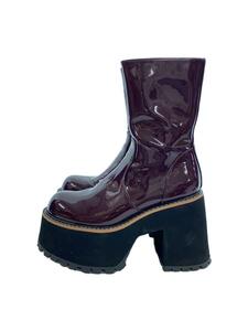 SLY◆90s CHUNKY BOOTS/ブーツ/L/BRD/エナメル/擦れ有/030GAZ55-0520