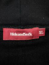 HIDE AND SEEK◆H Hooded Sweat Shirt/23ss/ジップパーカー/XL/コットン/BLK/HC-020523_画像3