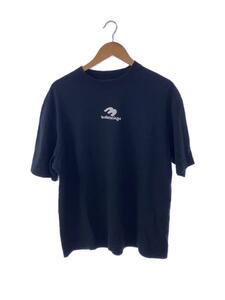 BALENCIAGA◆3B ロゴTシャツ/若干色褪せ有/Tシャツ/M/コットン/BLK/プリント//