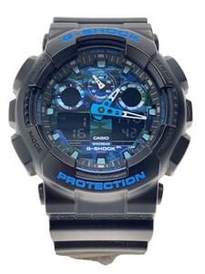 CASIO◆クォーツ腕時計・G-SHOCK/デジアナ/ラバー/BLK/BLK