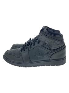 NIKE◆AIR JORDAN 1 MID/エアジョーダンミッド/ブラック/554724-034/27cm/ブラック