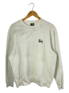 STUSSY◆スウェット/M/コットン/ホワイト/胸ロゴ/バックプリント