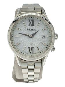 SEIKO* солнечный наручные часы / аналог / нержавеющая сталь /WHT/SLV/SS/1B53-0AB0