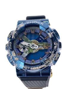 CASIO◆クォーツ腕時計_G-SHOCK/デジタル/ラバー/BLU/BLK