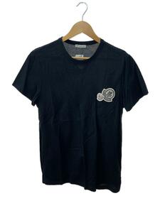 MONCLER◆Tシャツ/コットン/BLK/黒/F20981C78100/ワッペン