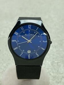 SKAGEN◆クォーツ腕時計/アナログ/BLU/BLK/T233XLTMN