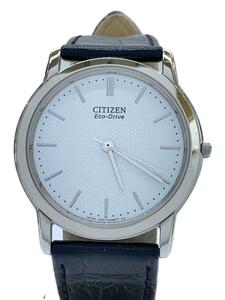 CITIZEN◆ソーラー腕時計/アナログ/レザー/ブラック/シルバー/ホワイト/G431-T011683/エコドライブ