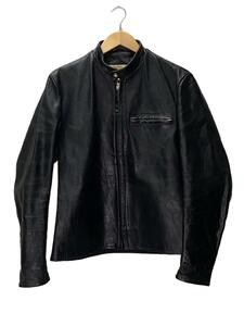 HARLEY DAVIDSON◆60s//シングルライダースジャケット/40/レザー/BLK/無地