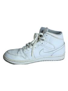 NIKE◆AIR JORDAN 1 MID/エアジョーダンミッド/ホワイト/554724-112/27.5cm/WHT/レサ