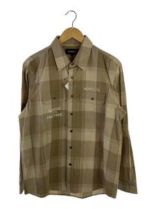 AVIREX◆CHECKERD ENBROIDERY SHIRT/長袖シャツ/XL/コットン/BEG/チェック/6115092