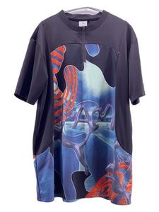 PUMA◆Tシャツ/S/ポリエステル/BLK/総柄/538811-01