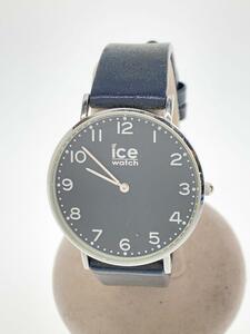 ice watch◆クォーツ腕時計/アナログ/レザー/BLK/BLK/CHL.A.BAR.36.N.15