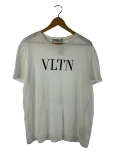 VALENTINO◆スパンコールVLTNTシャツ/L/コットン/ホワイト/UB3MG08P5RP