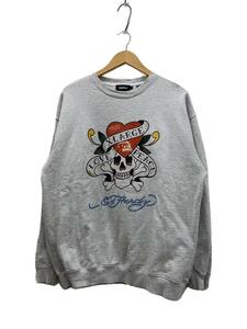 X-LARGE◆スカルプリント クルーネックスウェット/L/コットン/GRY/101223012029