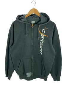 Carhartt◆ジップパーカー/M/コットン/グレー/右ポケットにシミ有