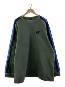 NIKE◆90s/フリース/ナイロン切替/トップス/XL/ポリエステル/カーキ