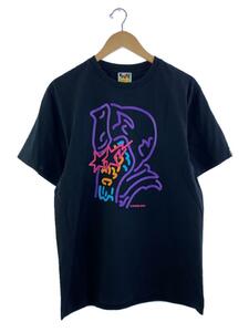 A BATHING APE◆Neon Sign General Tee/Tシャツ/L/コットン/ブラック