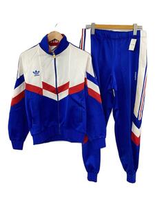 adidas◆トレフォイル/ジャージセットアップ/O/BLU/ASR-845/デサント製/80ｓ～90ｓ