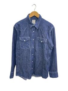 visvim◆SOCILA SCULPTURE SHIRT/長袖シャツ/3/デニム/IDG/VS0001821/襟擦れ有