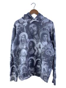 Supreme◆jesus and Mary Hooded/パーカー/L/コットン/GRY/総柄