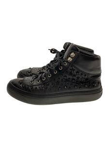 JIMMY CHOO◆ハイカットスニーカー/42/BLK/レザー