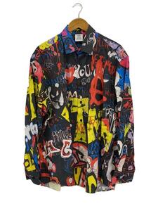 VETEMENTS◆ヴェトモン/GRAFFITI SHIRT/グラフィティーシャツ/コットン/ブラック/総柄/UE52SH560