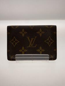 LOUIS VUITTON◆ポルト・2カルト・ヴェルティカル_モノグラム・キャンバス_BRW/レザー/BRW/メンズ/※型崩れ