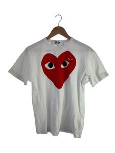 PLAY COMME des GARCONS◆Tシャツ/L/コットン/WHT/プリント/ホワイト