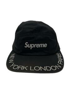 Supreme◆visor print camp cap/キャップ/-/BLK/メンズ