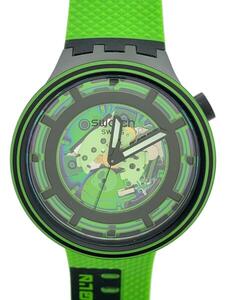 SWATCH◆BIG BOLD PLANETS/クォーツ腕時計/アナログ/ラバー/GRN/GRN